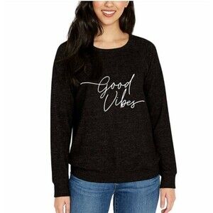 Buffalo Ladies' Printed Cozy Top, Black Good Vibes M